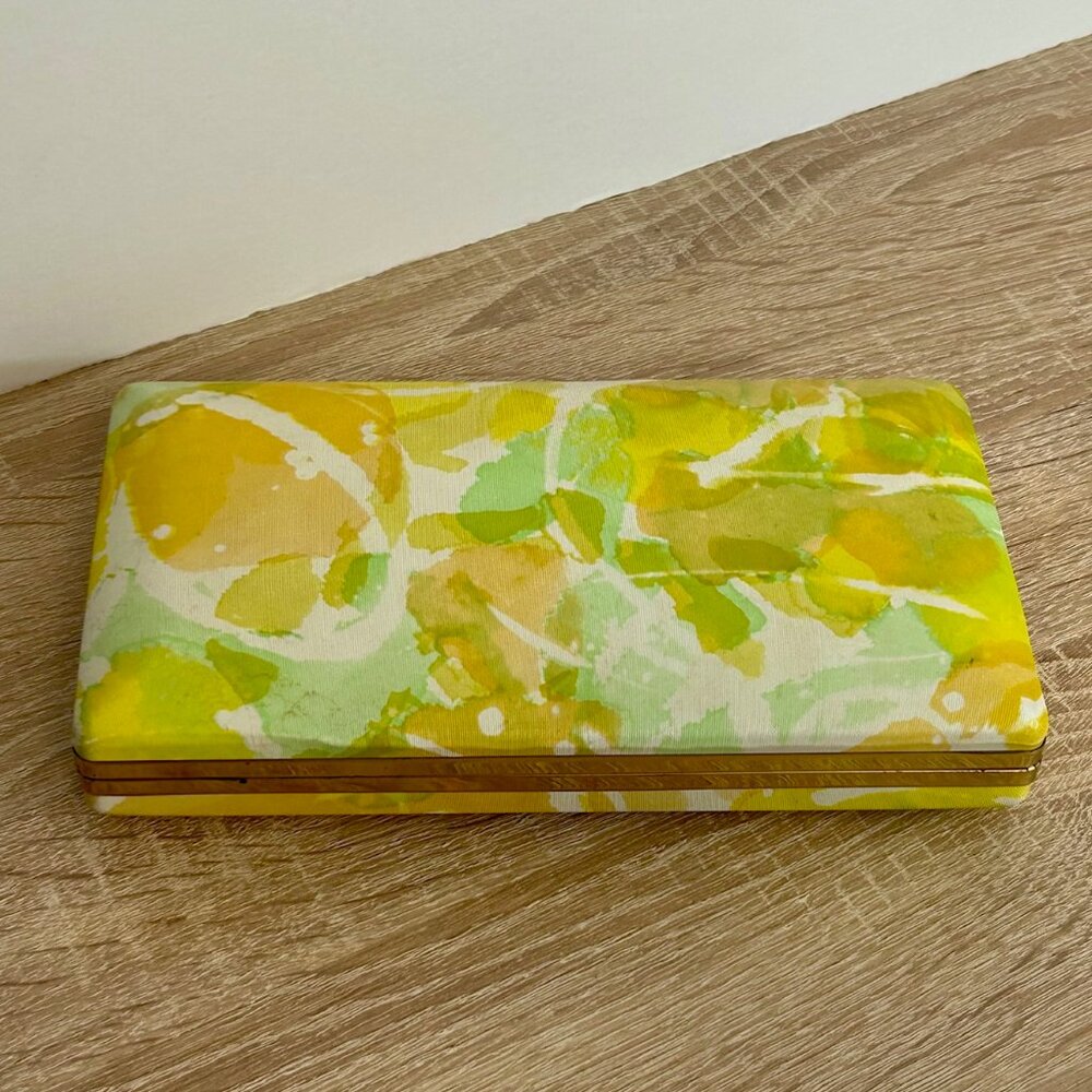 Vintage 1960s Mele Mid‑Century Floral Travel Jewelry Box